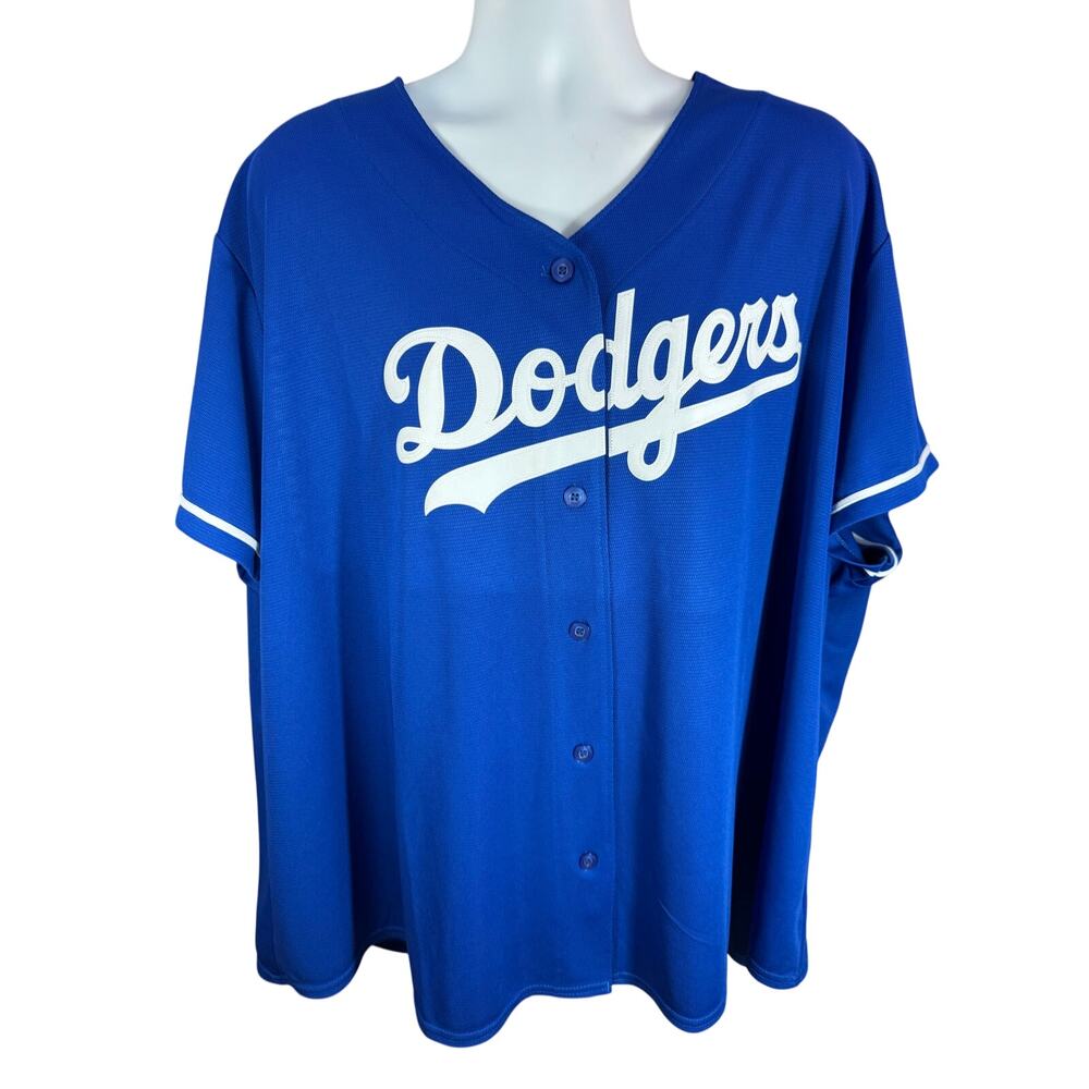 Los Angeles Dodgers Blue Baseball Jersey Women's Size 4XL Button Up